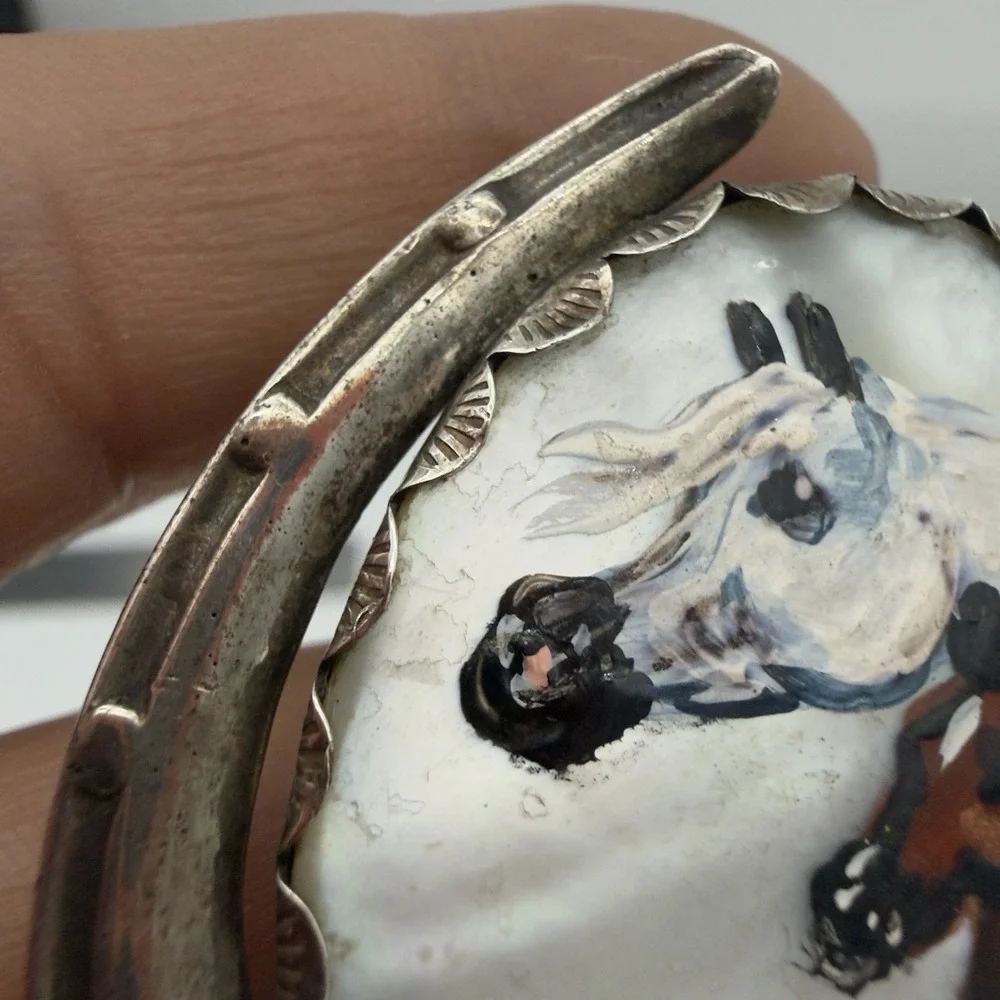 Antique Victorian Sterling Silver Pendant Converted Vesta Case Equestrian Read